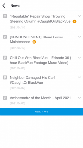 news list on blackvue app