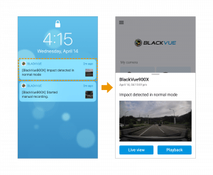 push notification on mobile on blackvue app
