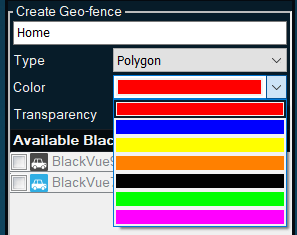 create geo fence color