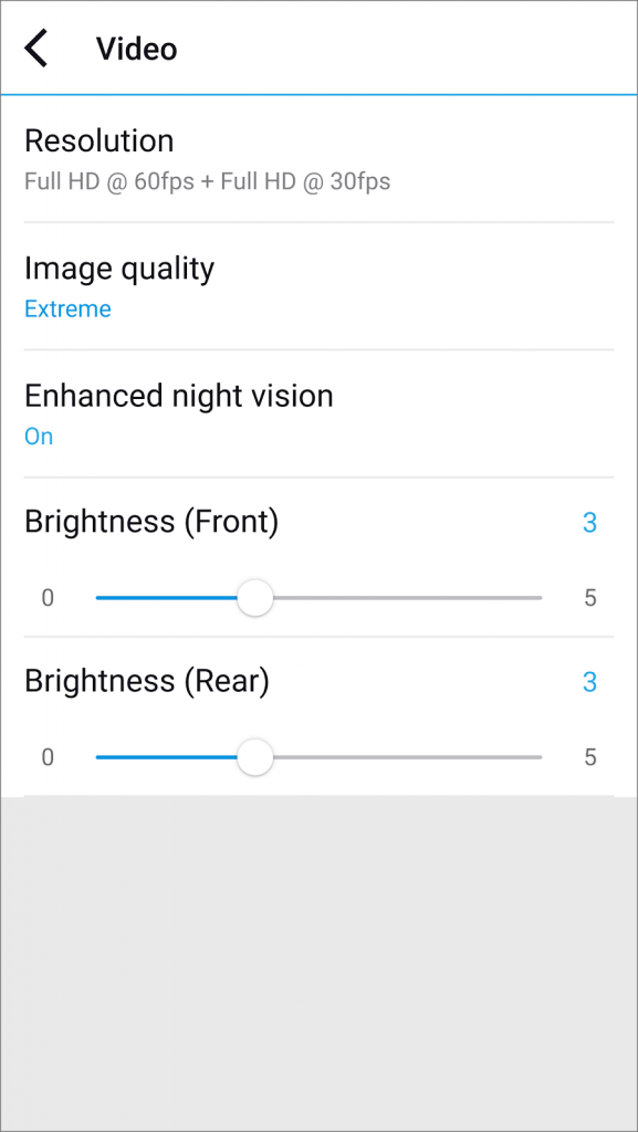 firmware basic video settings on blackvue app